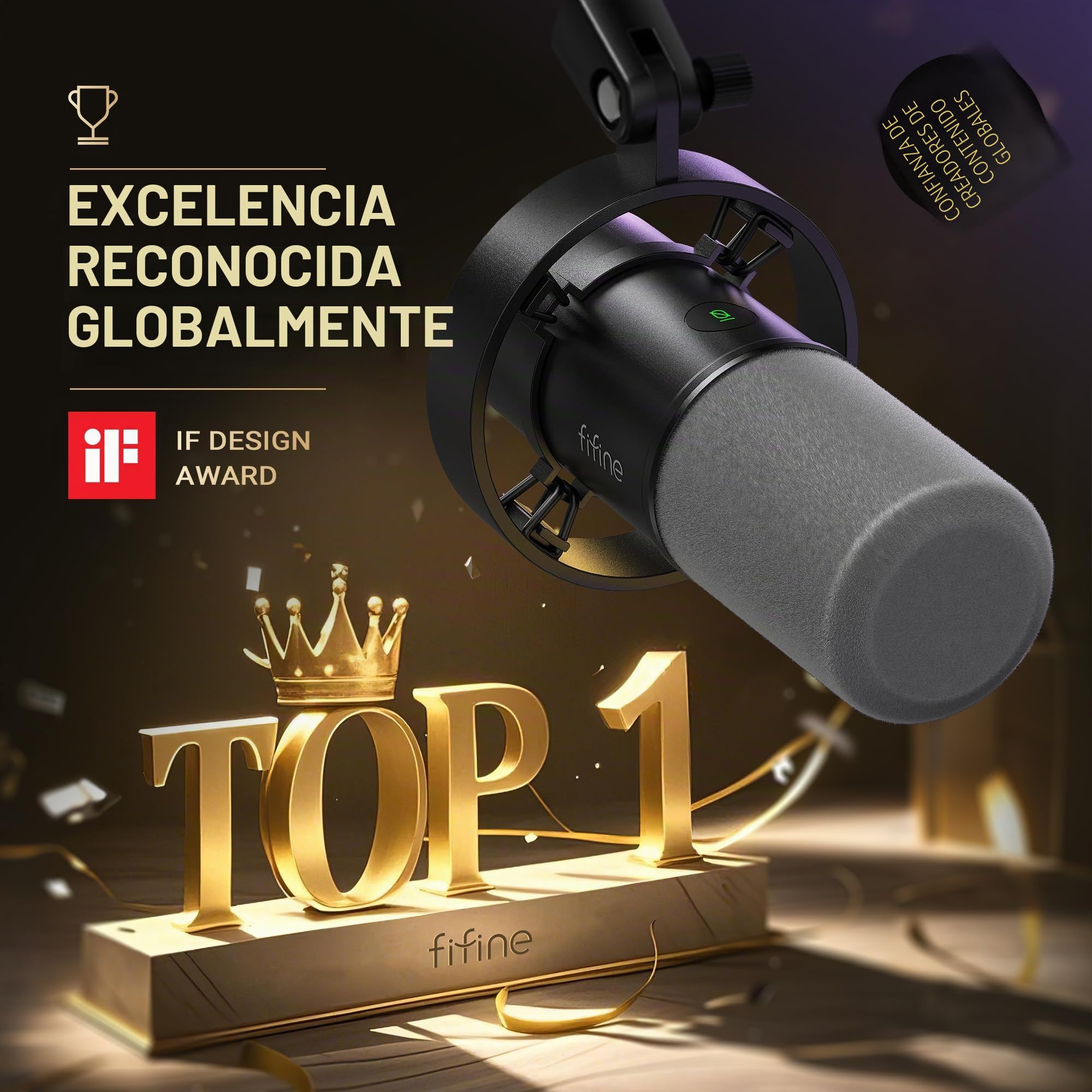 FIFINE K688CT - Kit de micrófono para podcast, micrófono dinámico USB/XLR con brazo de brazo para mezclador PC/XLR, micrófono para juegos con botón de silencio, conector para auriculares para voz, voz