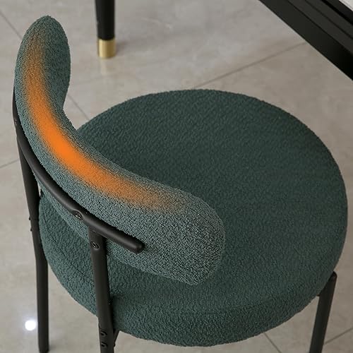 Miniatura 6 de DYHOME Juego de 2 sillas de comedor verdes, sillas de comedor modernas de mediados de siglo, sillas de comedor de cocina, respaldo curvado, silla de