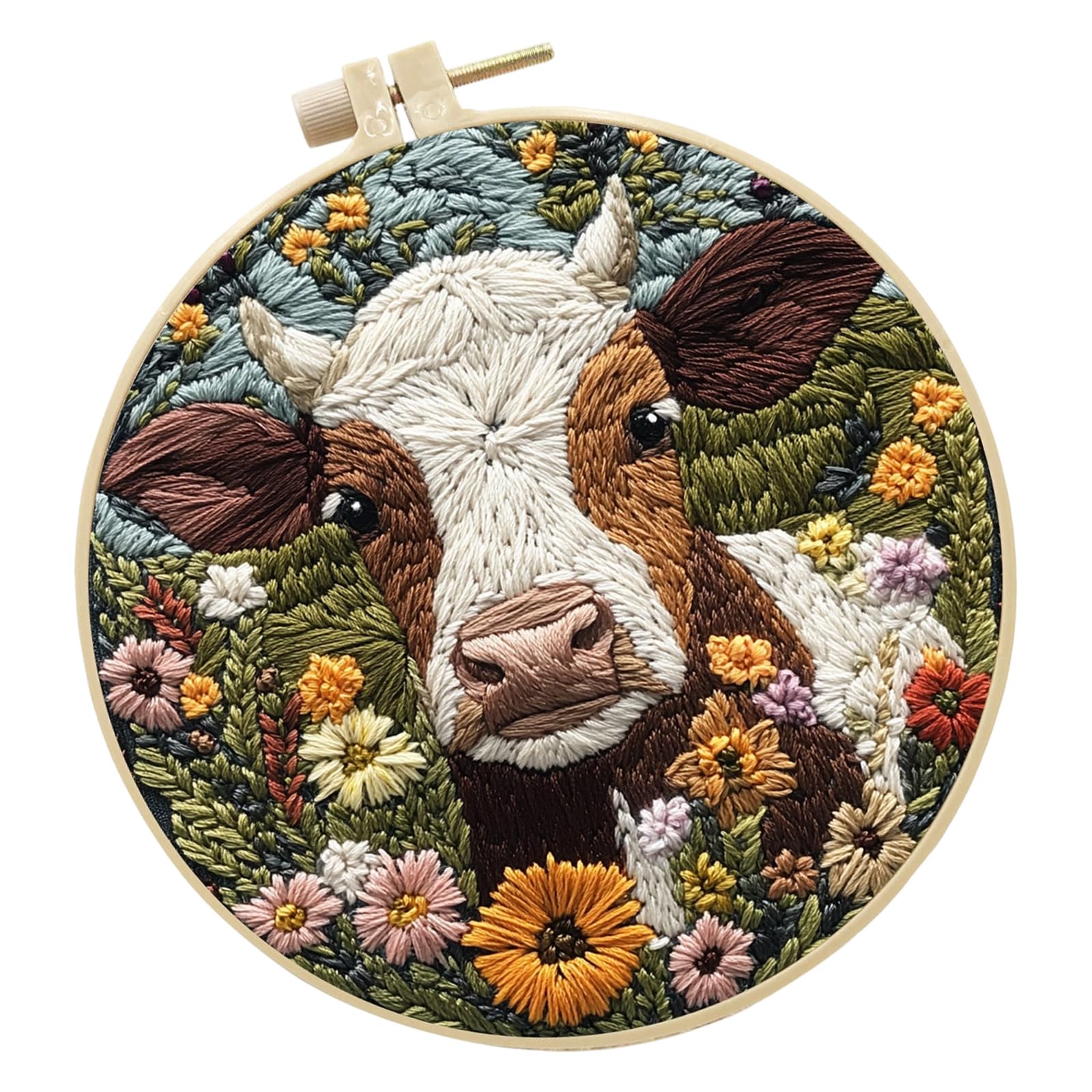 Nucelit Complete Embroidery Set Includes All Materials Fabric Thread Needle and Instructions for Craft Lovers