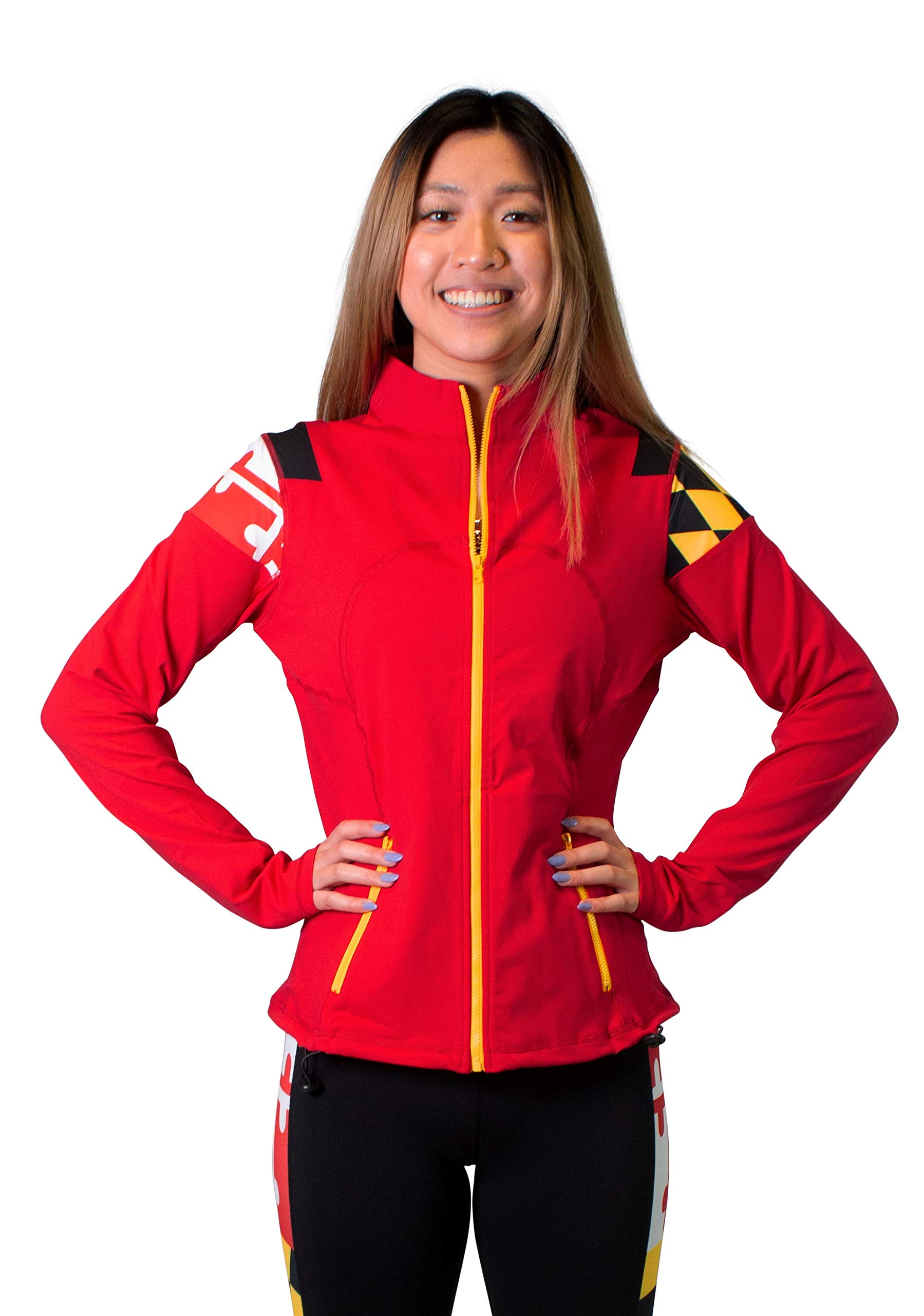 Maryland Flag Womens Yoga Track Jacket