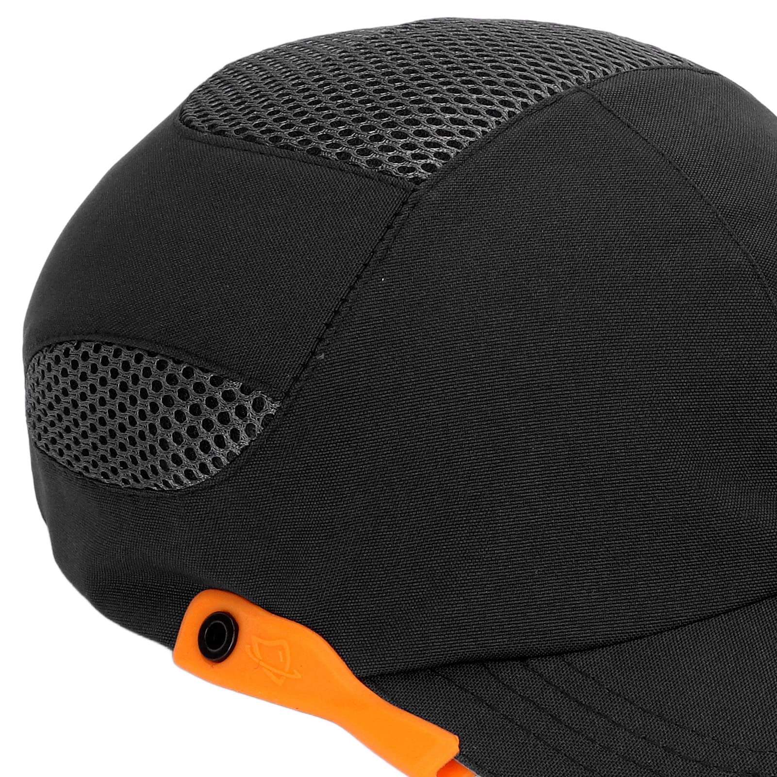 Bump Cap Adjustable Safety Bump Cap Insert Peaked Protective Baseball Hat for Baseball Tennis and Welding (Black with Orange Edge) - Image 2