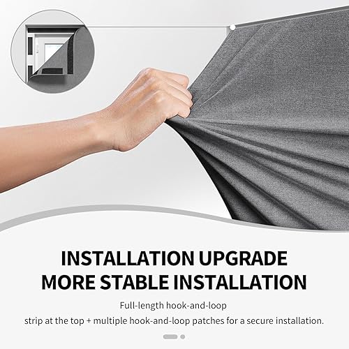 Miniatura 5 de Cortinas opacas 100% mejoradas para dormitorio, sin varilla, con velcro portátil, para viajes, cubierta de ventana negra, sin taladro, cortables