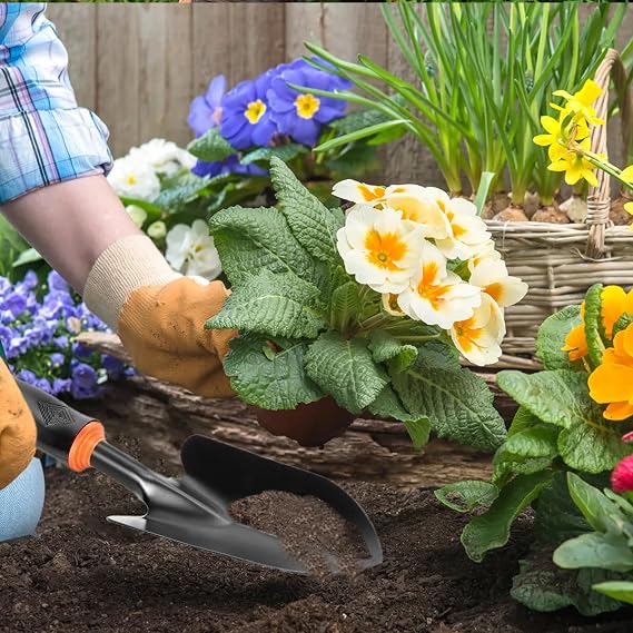 Garden Trowel Hand Shovel Heavy Duty Gardening Hand Trowel with Ergonomic Grip Rust Resistant Garden Tools Small Spade for Planting Transplanting, Weeding, Moving and Smoothing Soil-Gardening Gift