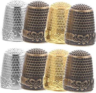 Ciieeo 8 Pçs Dedal De Costura Pontas De Dedo De Metal Dedal De Cobre Dedal Acessórios De Tricô Mangas De Dedo Dedais Para Costura Manual Abastecimento Doméstico Dedal De Dedo Portátil