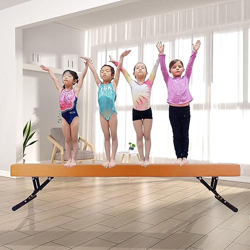 Miniatura 68 de Viga de equilibrio ajustable para niños, haz de gimnasia de 8 pies de todos los niveles de gimnasia, vigas de piso alto y bajo, altura ajustable