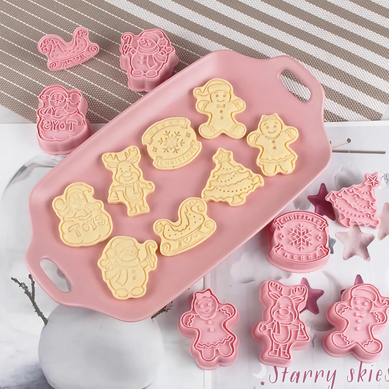 Emporte Piece Animaux, 8 Pièces 3D Moule Biscuit Plastique Biscuit