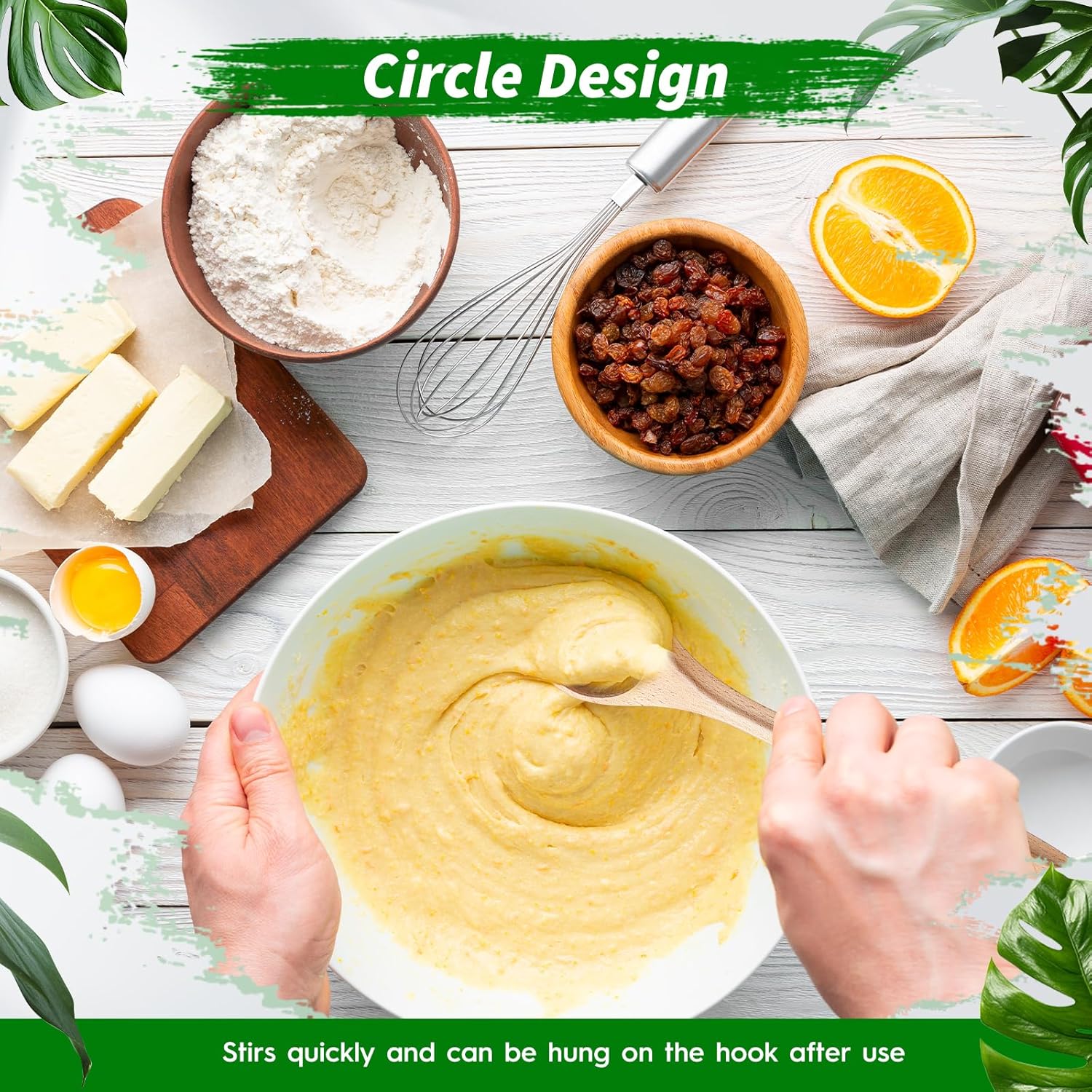 12 Inch Wooden Danish Dough Whisk Sourdough Whisk Dough Mixer Bread Whisking Tool for Mixing Sourdough Bread Baking Supplies for Pastries, Egg, Pizza(1 Pcs) - Image 4