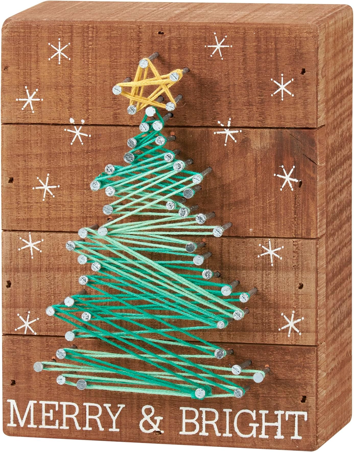 Primitives by Kathy Slat String Art Box Sign, Merry & Bright