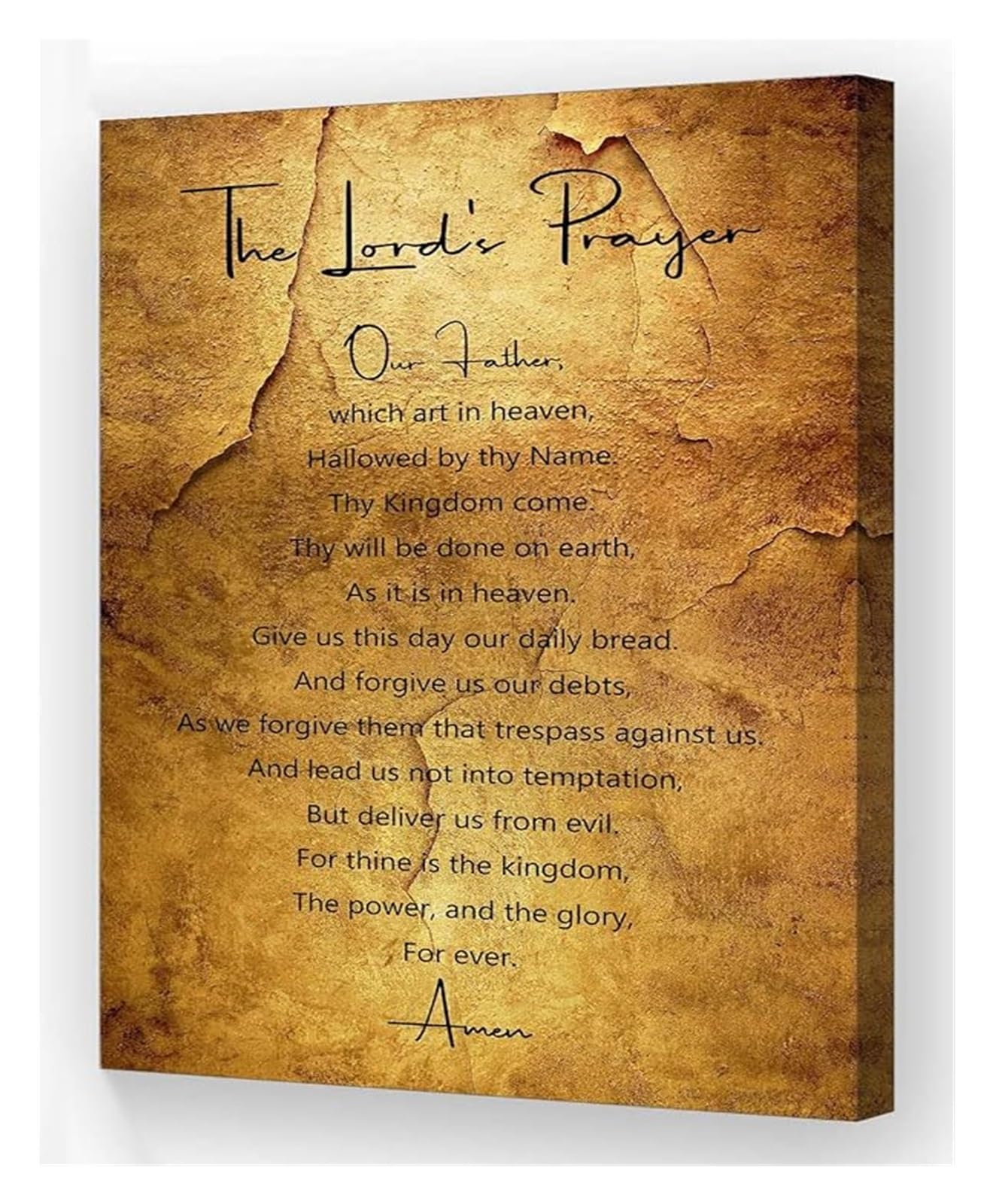 MDBJTCYZN Christian Scripture Poster Lords Prayer Vintage Our Father Bible Verse Wall-Art Matthew 6 9-13 Print for Office Home