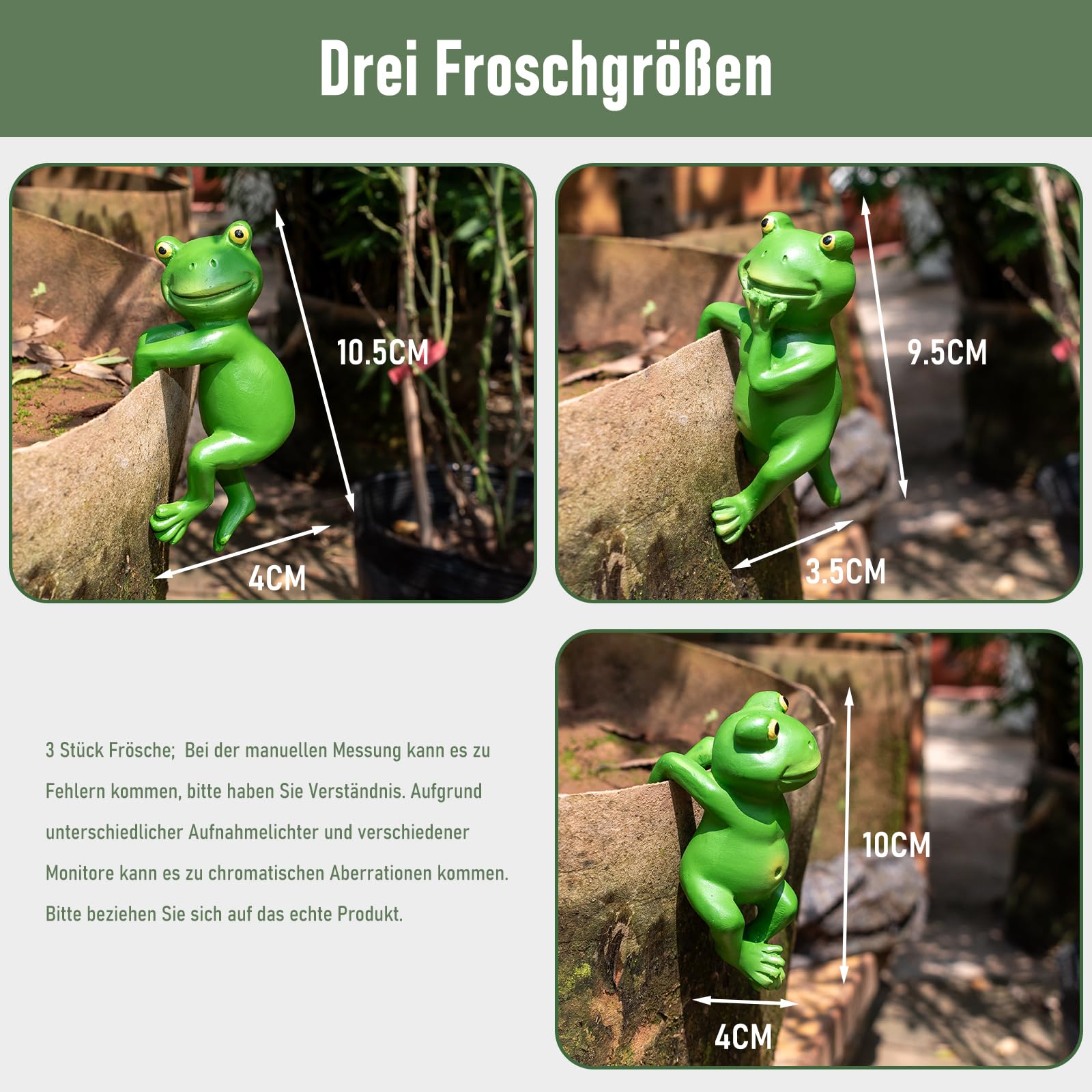 Set Di 3 Rane Decorative Per Giardino - Per Laghetti, Vasi E Terrazze - Foto 8