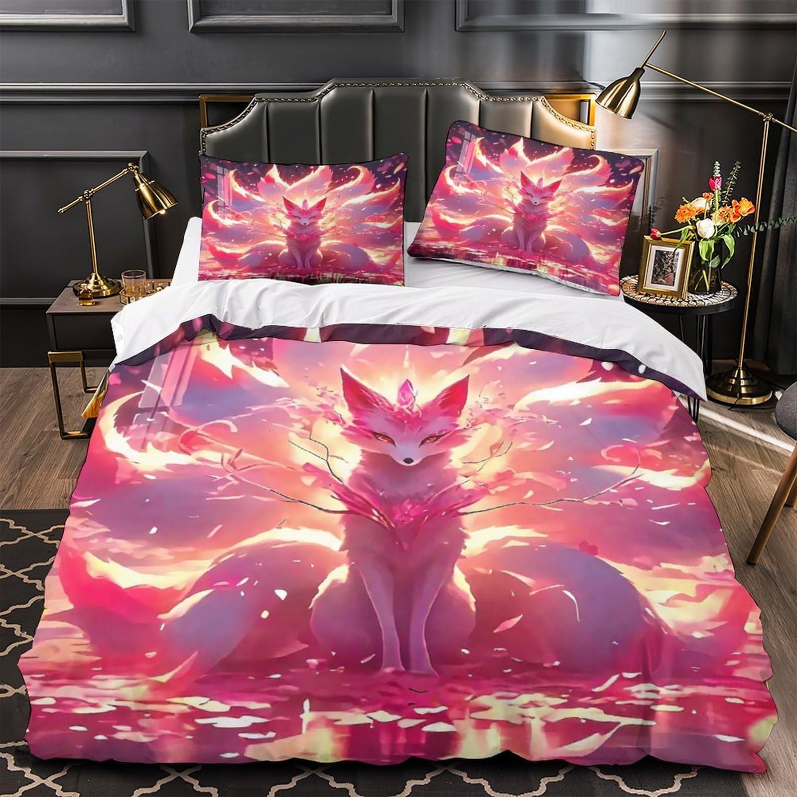 Housse de couette Fox à Neuf queues pour chambre d'enfant fantastique 260x220cm