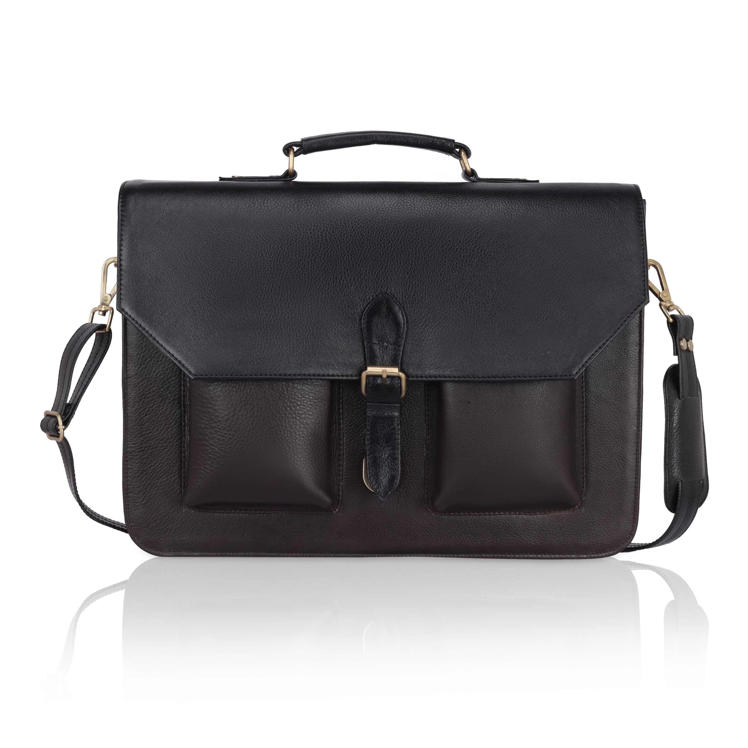 DORPER MONEY HILL Pure Natural Leather Office Bag Durable Professional Briefcase Best Laptop Messenger Bag Men Women Formal Office Bag Unisex with Trolley Strap (B0DHZXFB9H) Amazon Price History, Amazon Price Tracker