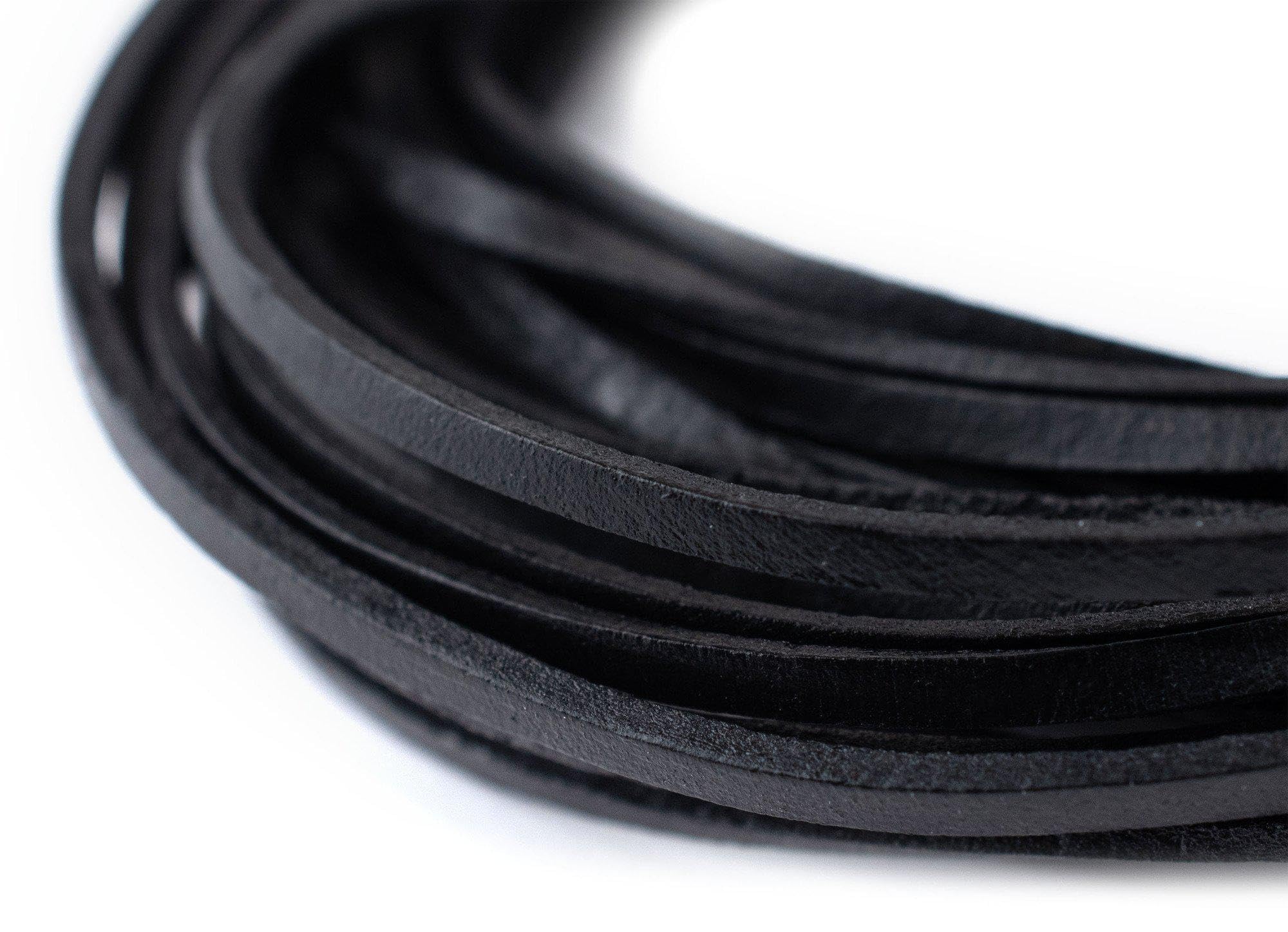 TheBeadChest 2.0mm Black Flat Leather Cord (15ft)