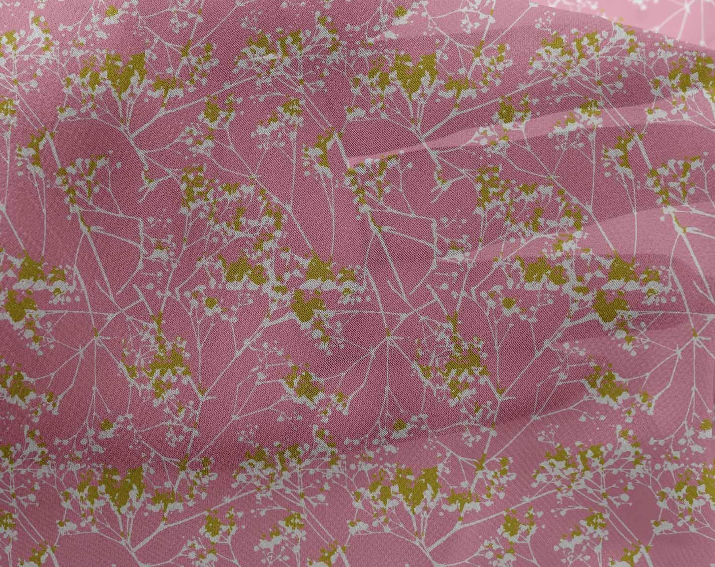 oneOone Georgette Viscose Fabric Floral Texture Print Fabric by Yard 42 Inch Wide
