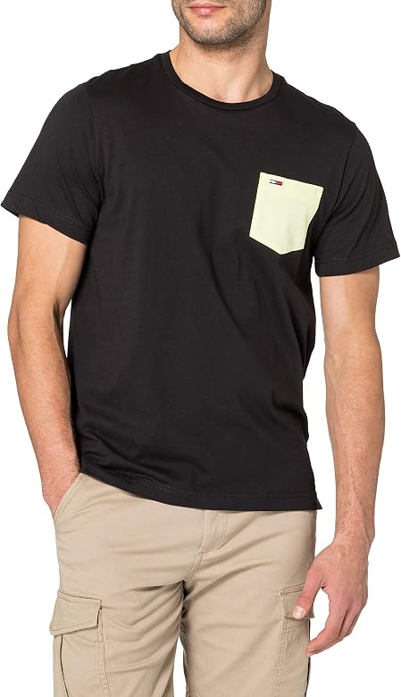 Tommy Jeans Tjm Contrast Pocket Tee T-Shirt, Black, M Uomo : Amazon.it:  Abbigliamento