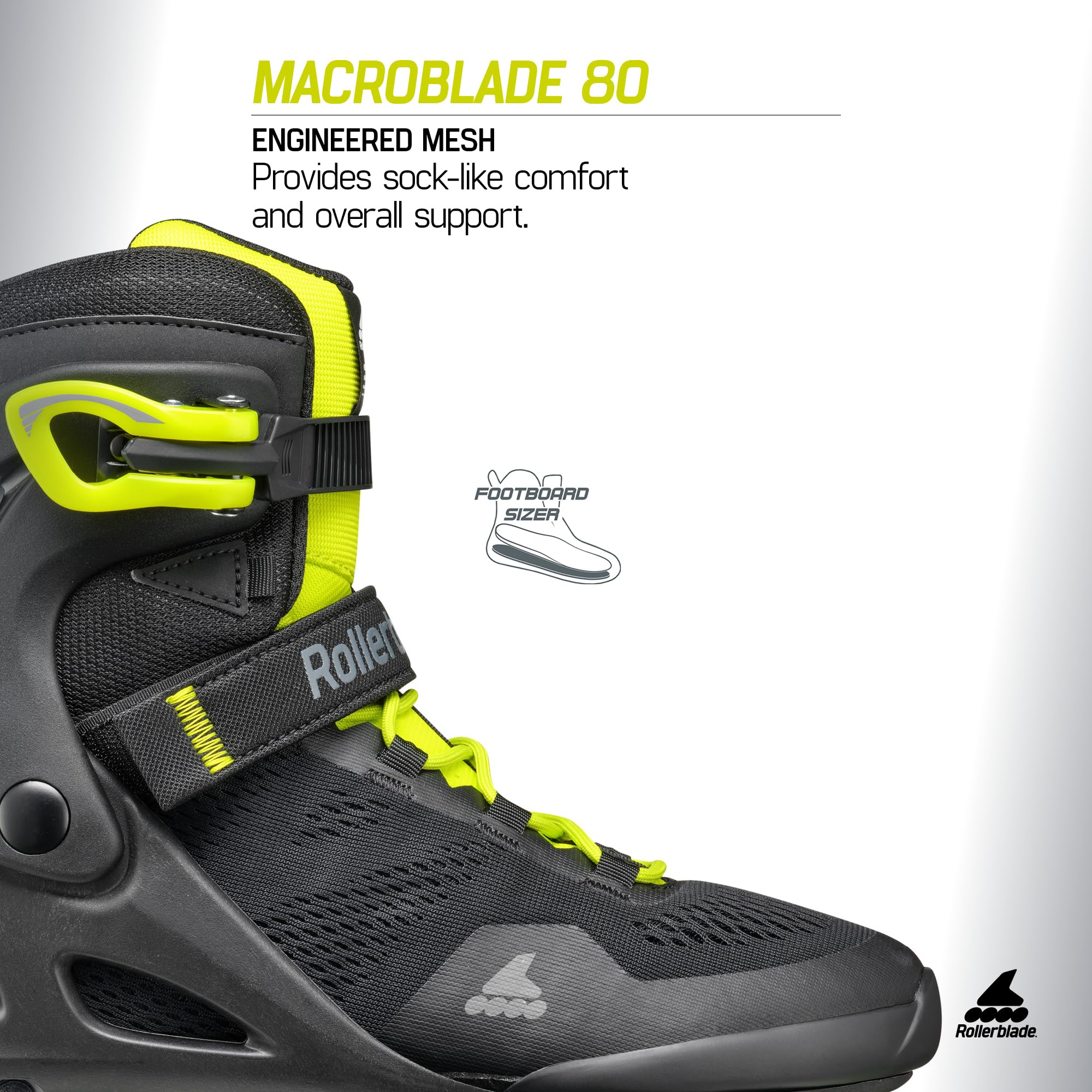 Rollerblade Macroblade 80 Men's Adult Fitness, Black and Lime, Performance Inline Skates 4 pour Hommes