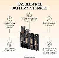 Vista 5 de Soporte para 12 baterías Storacell, AA Powerpax, color amarillo.