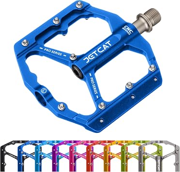 Mountain Bike Pedals Flat - MTB Pedals Flat, Bicycle Pedals, Road Bike Pedals, BMX Pedals, for BMX MTN Road Gravel EBike, Specialized Parts, Adults, Aluminum Metal Stamp 9/16"