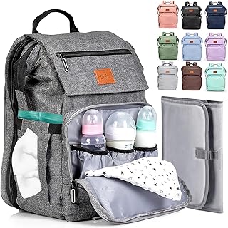 PILLANI Baby Diaper Bag Backpack - Baby Bag for Girls & Boys, Large Waterproof Toddler Diaper Backpack - Baby Shower Gifts & Registry Must Haves - Travel Diaper Bags with Changing Pad - Newborn Stuff