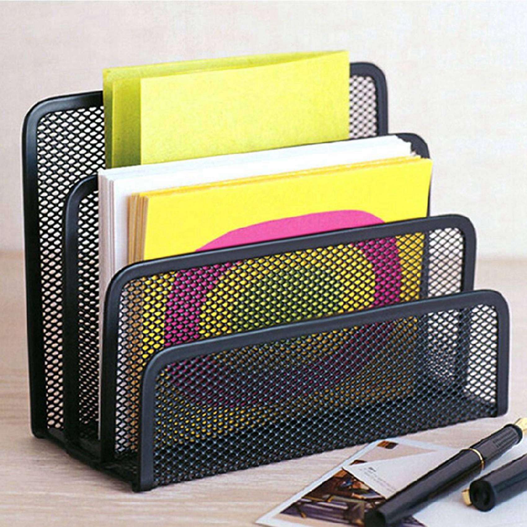 18PCS Organizzazione Scrivania In Metallo Portapenne Organizzatore Ufficio Portapenne Multifunzionale Storage Nero Rete