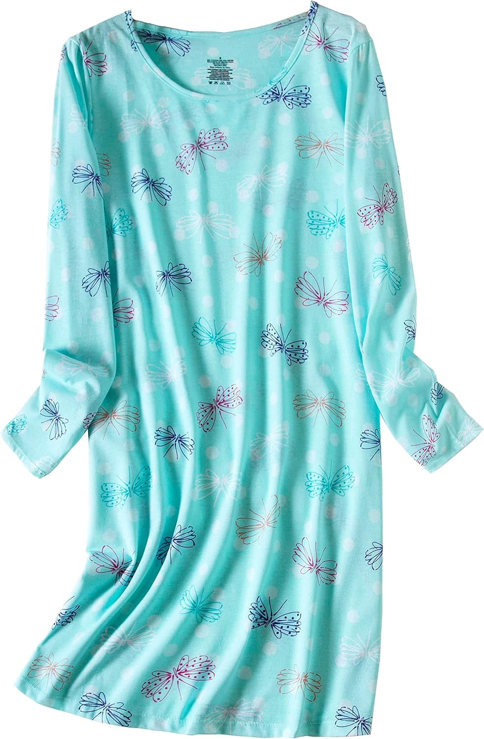 PNAEONG 3 Pack Women's Nightgown, Long Sleeve Sleep Shirts Comfy Soft Nightshirt Women Pajama Sleep Dress Cotton Sleepwear - Image 2