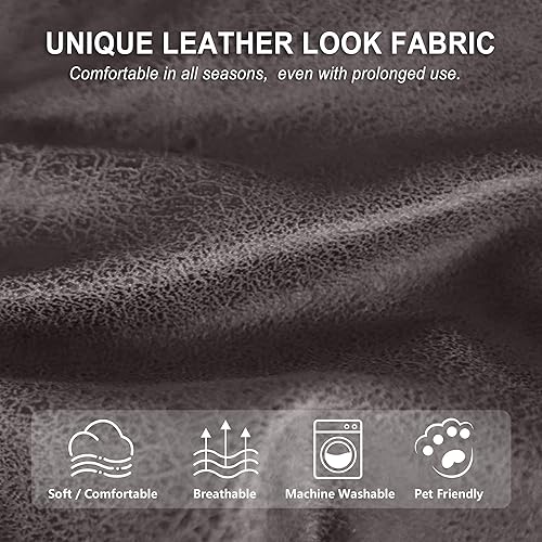 Miniatura 139 de Fundas para sillas reclinables con aspecto de cuero, funda elástica de 4 piezas, funda suave para silla reclinable, protector de muebles lavable