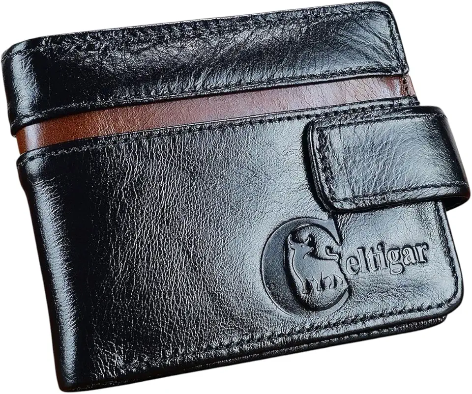 Carteira Masculina De Couro Legítimo Antifurto Bloqueio Rfid