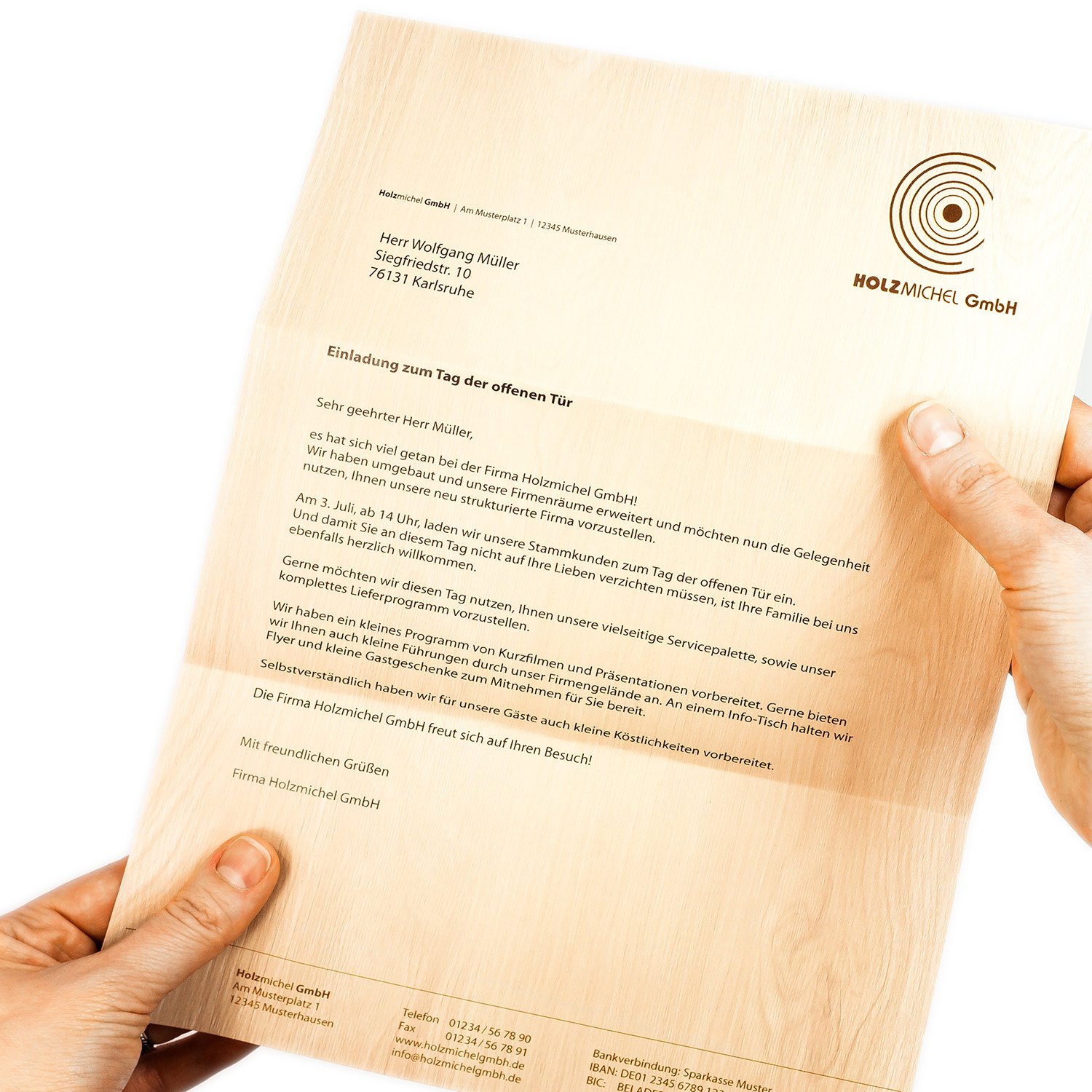 TATMOTIVE Briefpapier Holzoptik Madeira, 500 Blatt DIN A4 Holzstruktur | Zweiseitige Maserung, 90g/m² Stärke, perfekt für Drucker, von Hand beschreibbar, ideal für Speisekarten