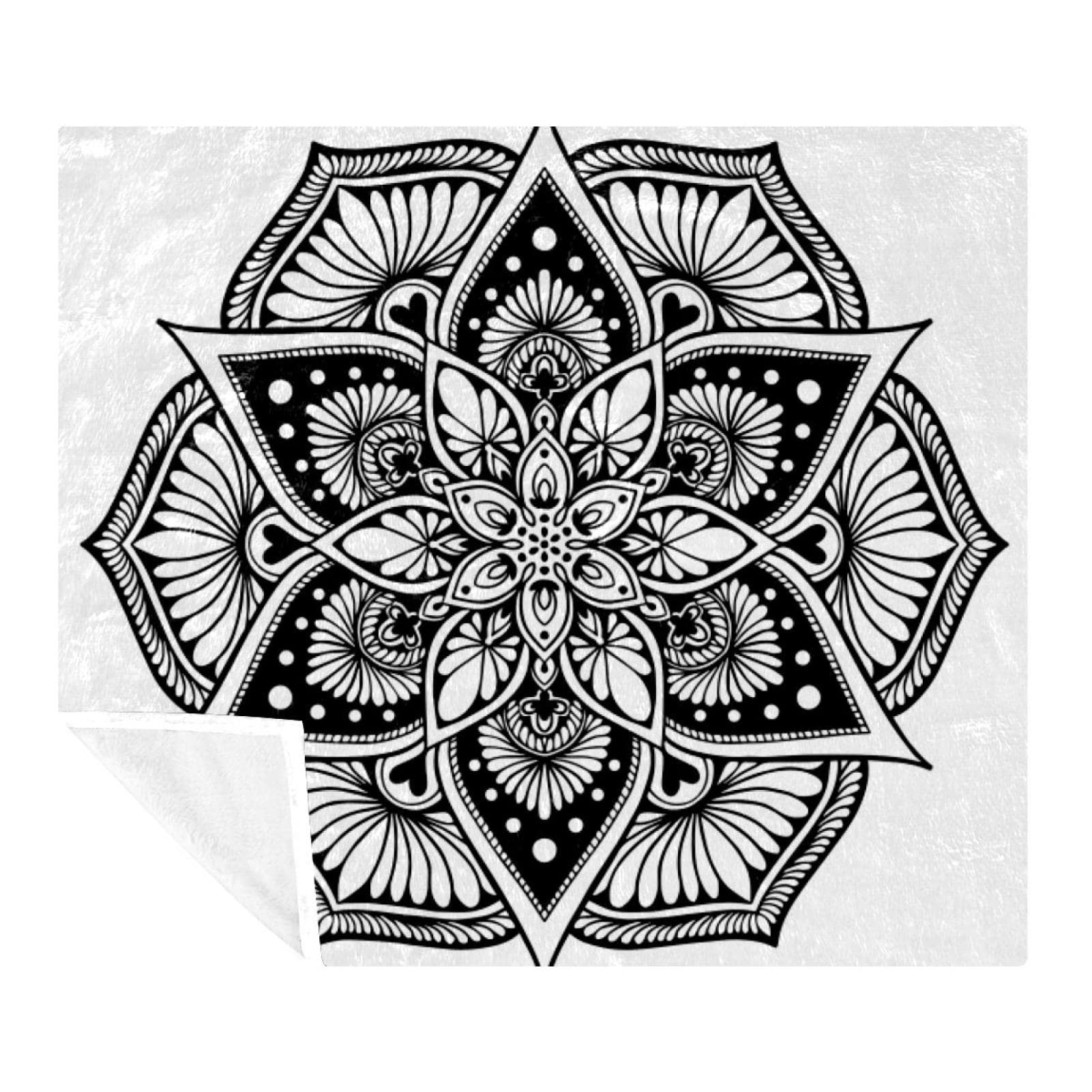 Mandalas Couverture polaire à colorier super douce