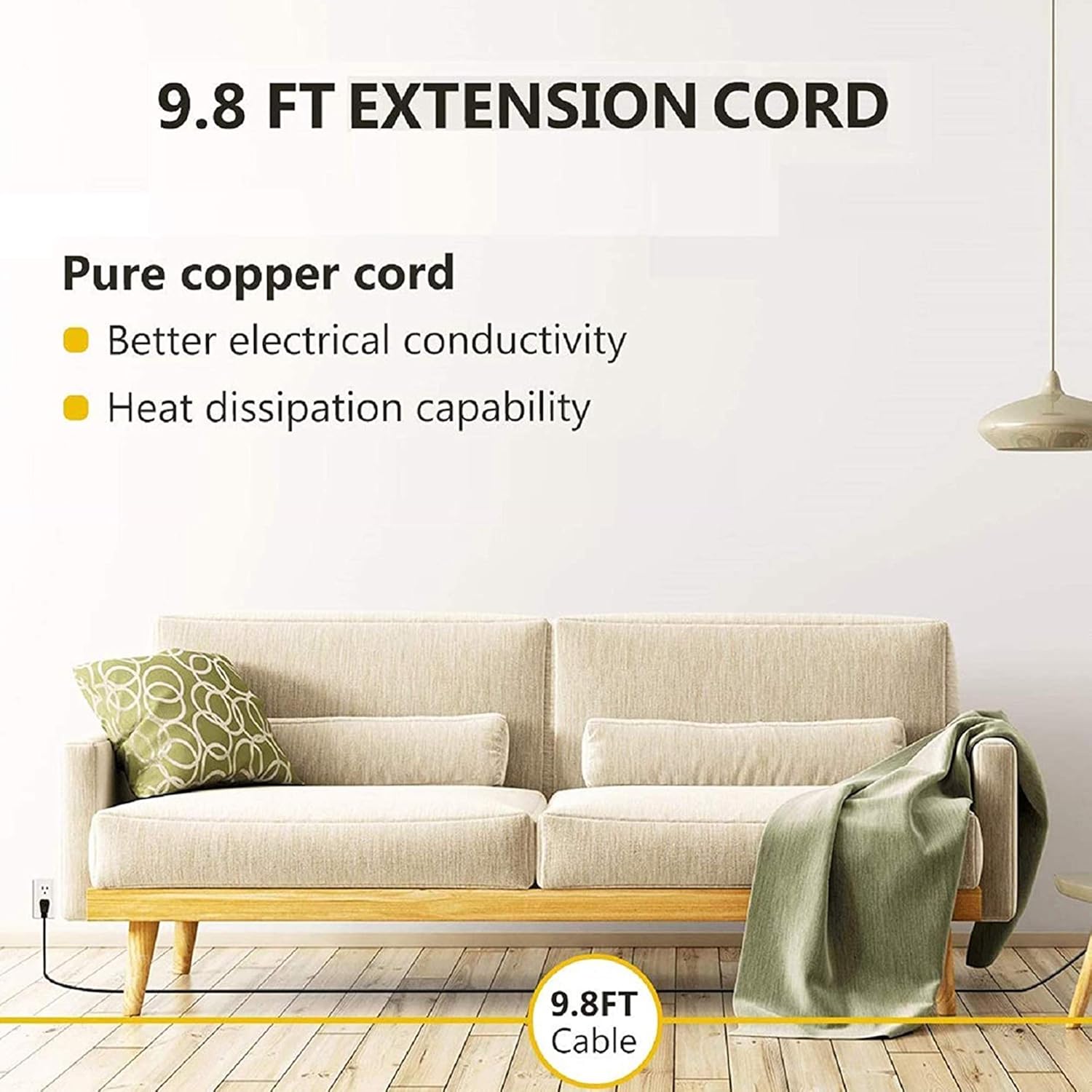 Lіmіtеd Dіѕсоunt 9.8ft 15A Wood Power Strip USB Surge Protector SUPERDANNY 14AWG Extension Cord Right Angle Flat Plug 6 Outlets 4 USB Fast Charging Ports Adjustable Voltage for iPhone iPad Home Indoor Office Desktop