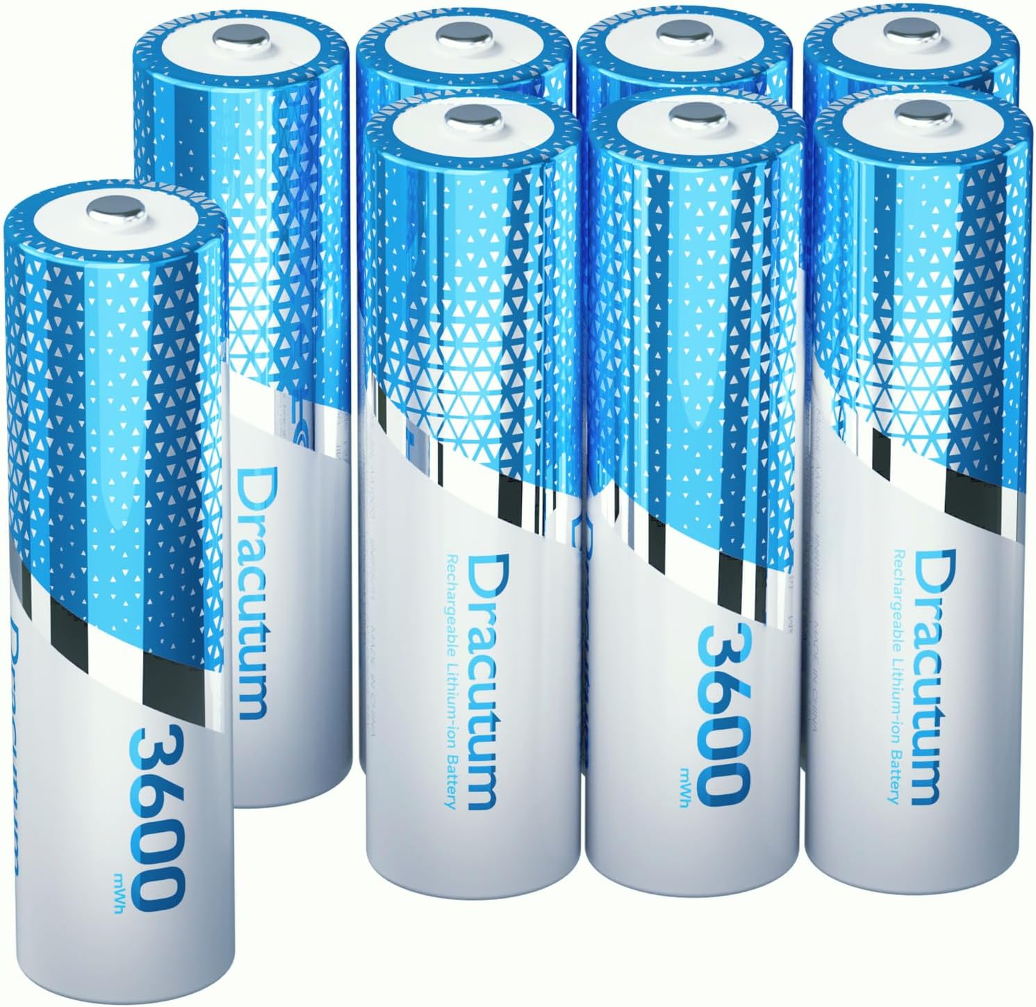 1.5V Rechargeable AA Lithium Batteries 8 Pack, 3600mWh Lithium Rechargeable Long-Lasting Double A Li-ion Batteries