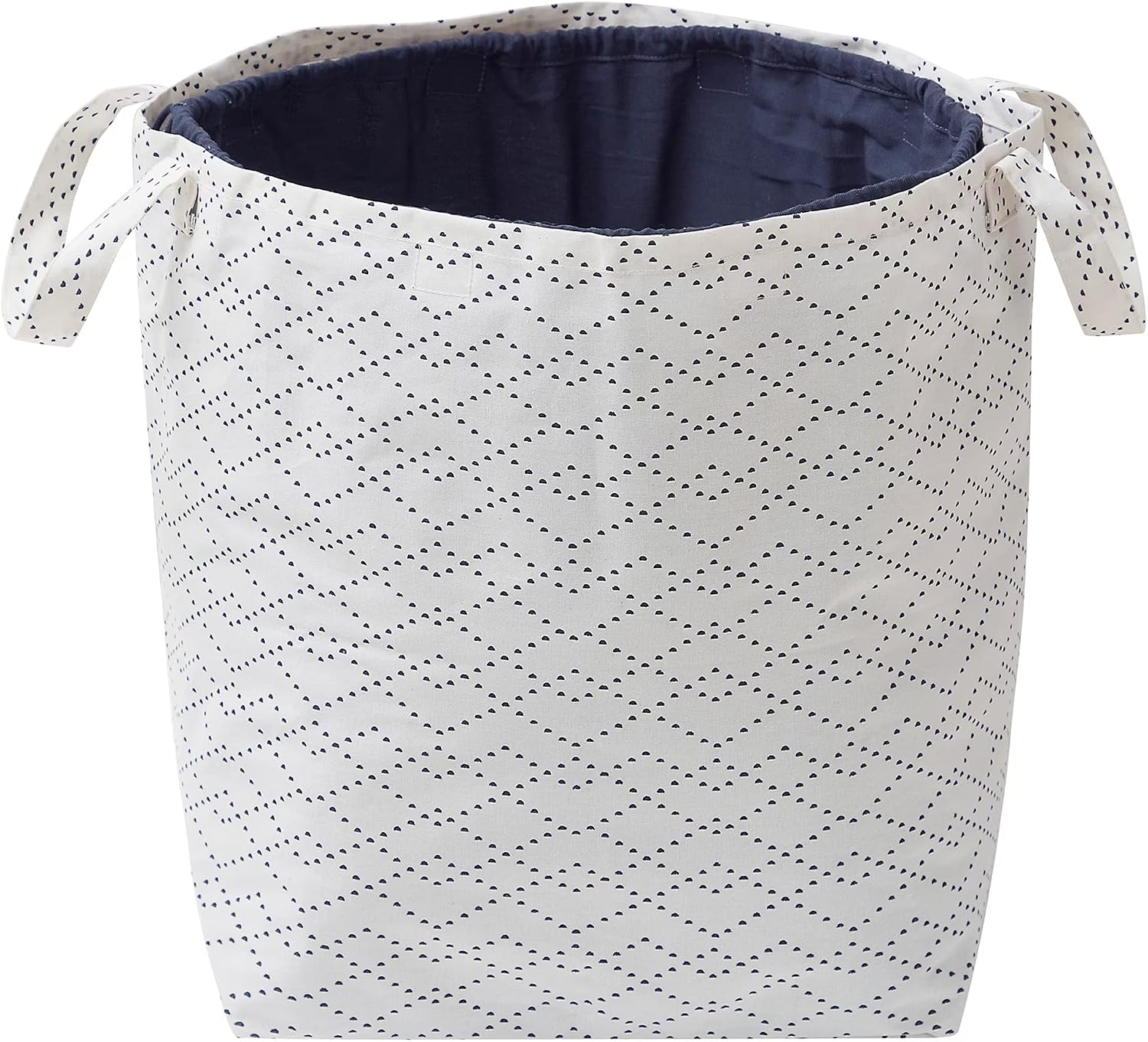 White/Black Lattice Drawstring Laundry Tote, 16" x 20", Adult