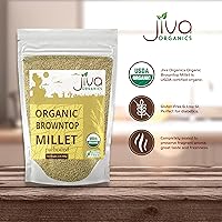 Vista 4 de Jiva Organics Browntop Millet Bolsa de 2 libras Grano entero, sin gluten y orgánico Superalimento rico en proteínas y fibra para una cocina