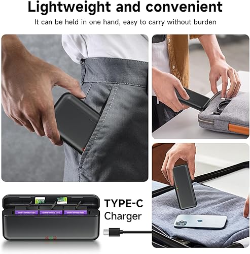 Miniatura 5 de Osmo Action 5 Pro - Cargador de batería para DJI Action 5 Pro, Osmo Action 4 y Osmo Action 3  Funda de carga rápida de triple ranura totalmente