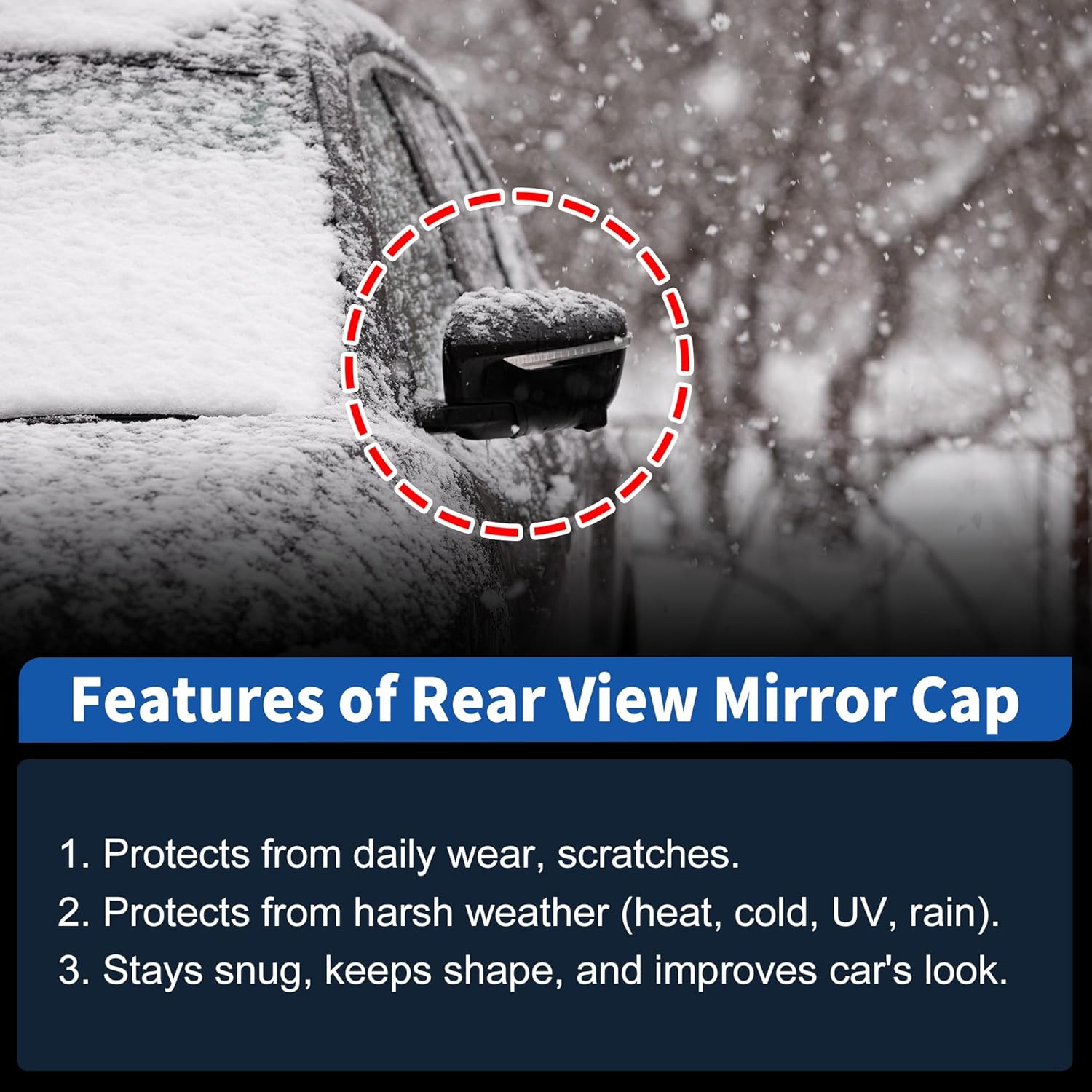 Motoforti Left Side Wing Mirror Cover for Toyota RAV4 2019-2025, Car Rear View Mirror Cover Cap No.87945-42160, Car Exterior Door Side Rearview Mirror Cap Mirror Housing, Glossy Black