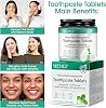 Nano Hydroxyapatite Toothpaste Tablets 150 Tabs - Natural Whitening Fluoride Free & Eco Friendly Travel Mouthwash Tablets Chewable Toothpaste - Peppermint