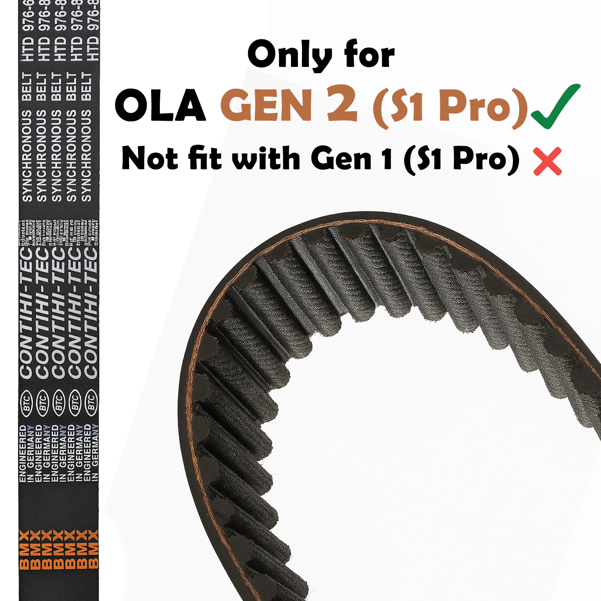 OLA GEN 2 (S1 PRO) Heavy Duty - Motor Drive Belt/Synchronous Belt | Conti Hi-Tech | OIL & HEAT Resistant | German Technology | Only for GEN 2 (S1 PRO) - Image 2 thumbnail