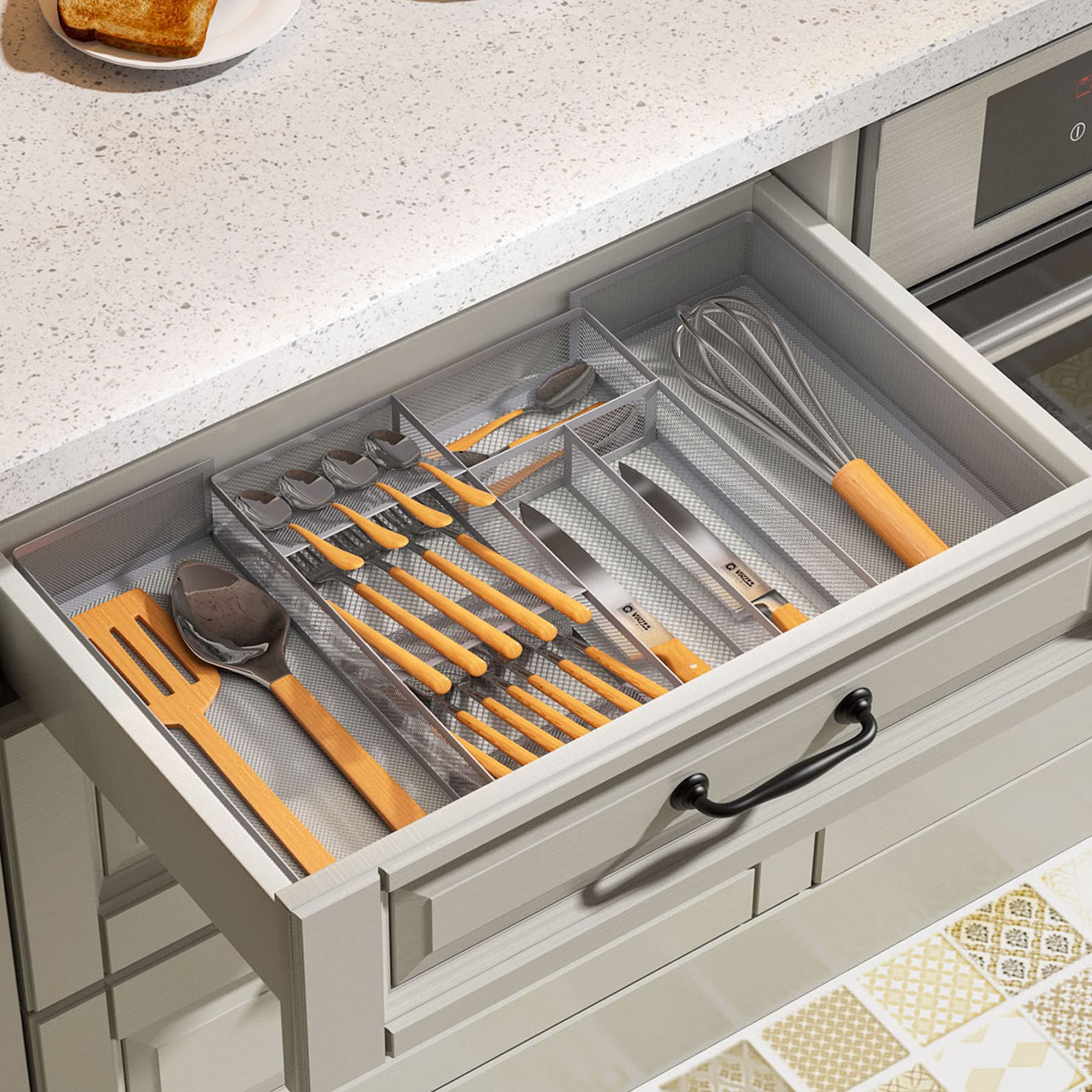 Buy 1Easylife Expandable Mesh Drawer Organizer for Utensils Holder