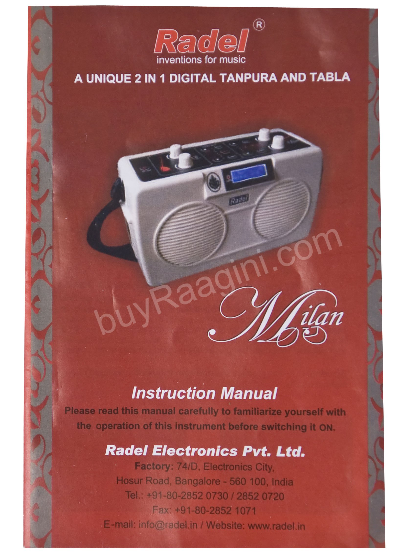 Buy Electronic Tanpura/Tabla RADEL Milan Digital Tabla+Tanpura 2 in 1