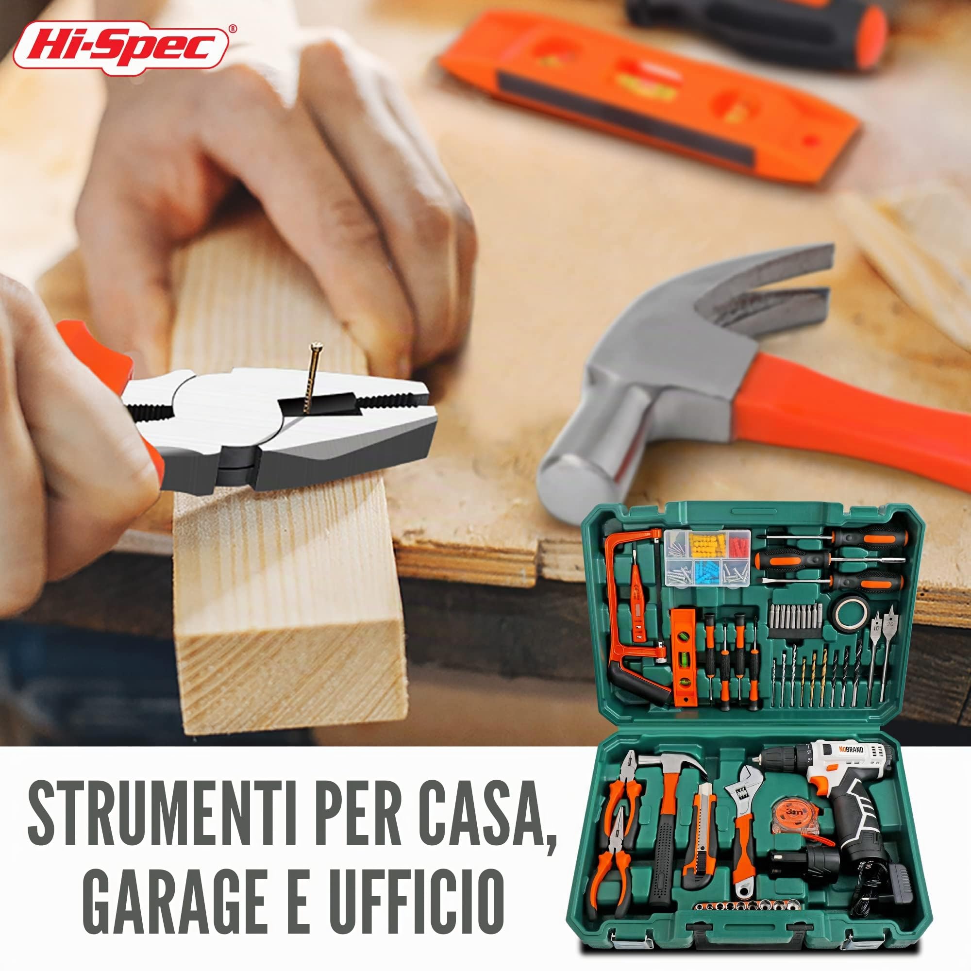 Hi-Spec Trapano Avvitatore 12V, Kit Casa e Ufficio | montaggi e riparazioni più rapidi, controllo facile e uso intuitivo, design leggero per lavorare senza fatica, 49 pc