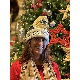 FOCO Colorblock Santa Hat - Limited Edition NFL New Orleans Saints Holiday Fan Gear - Officially Licensed to Represent NFC South Team Spirit