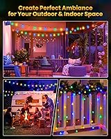 Vista 5 de Brightown Luces de Cadena Solares para Exteriores 60 LED 35.6 Pies Luces de Globo de Cristal con 8 Modos de Iluminación, Luces Solares Impermeables