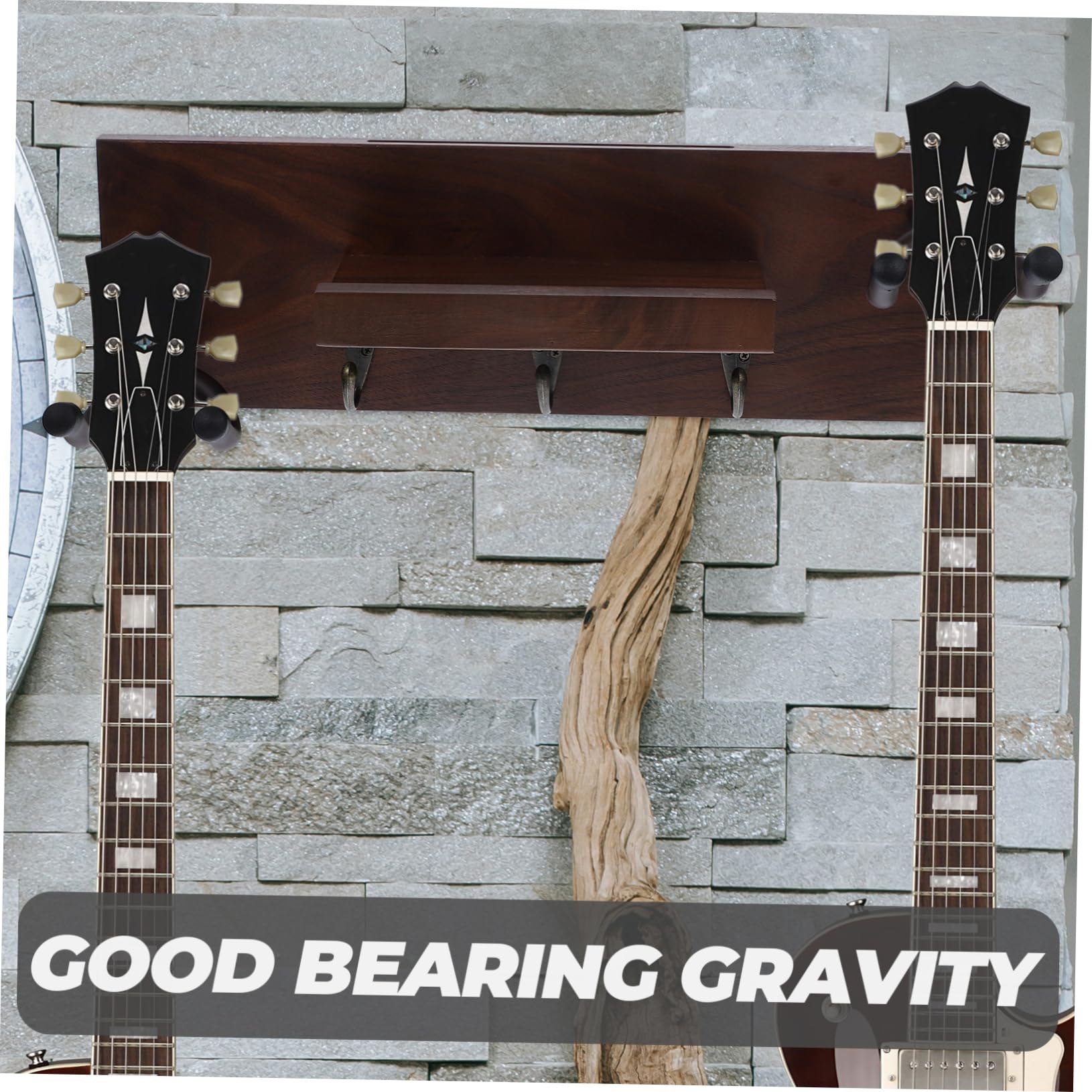 Abaodam Supporto da Parete per Chitarra, Gancio 4 in 1 per Chitarre Elettriche e Acustiche, Legno e Metallo, Stabile