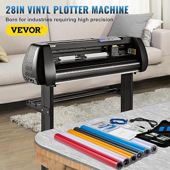 VEVOR Cutting Plotter 720 mm Cutting Width Plotter Machine 20-800 mm/s Foil Cutter 3 Blades Foil Plotter Cutting Plotter Foil Printer with Signmaster Software for Signs & Decorations