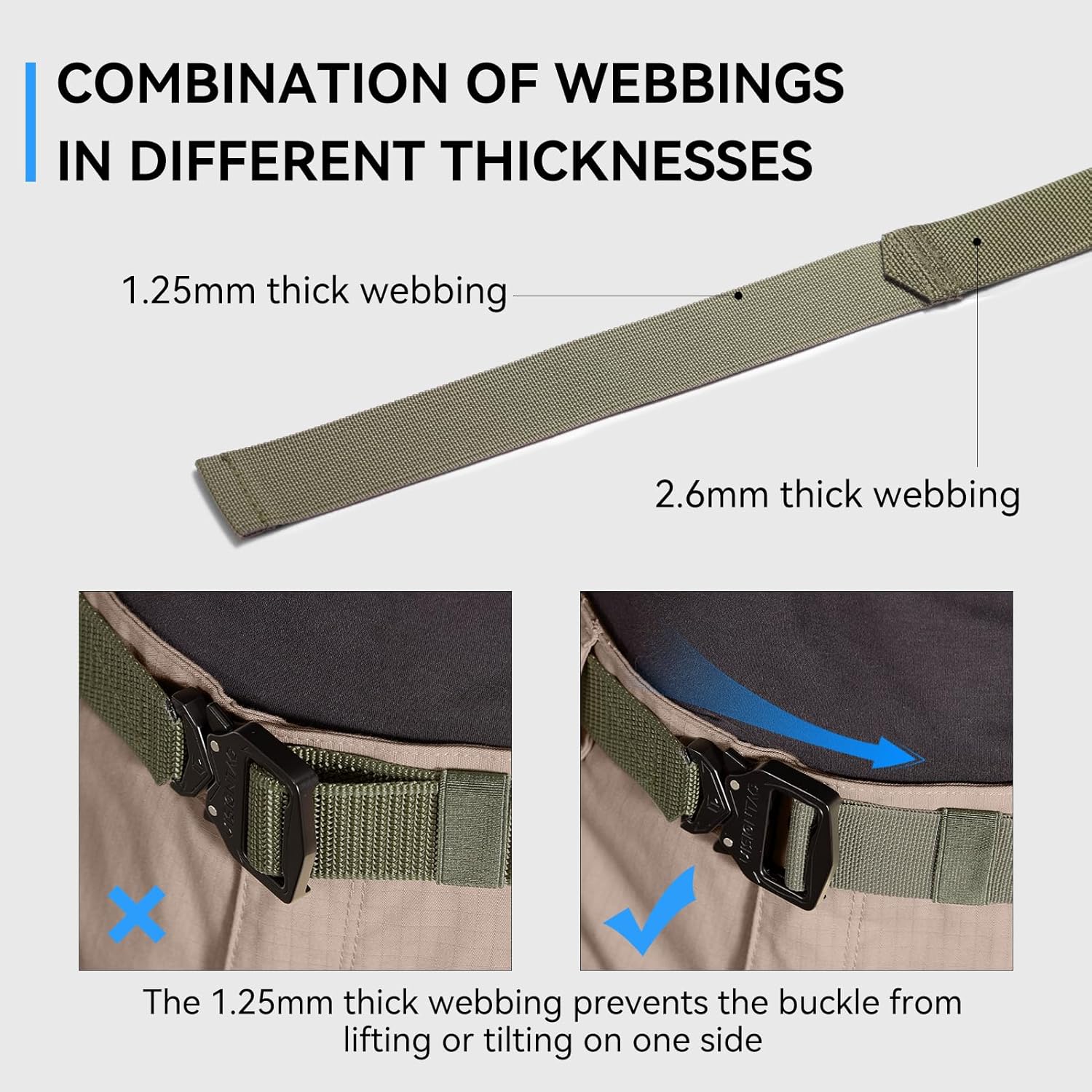 Tactical Belt 1.5" Military Rigger Work Nylon Web Belt with Quick Release Heavy Duty Metal Buckle - Image 4