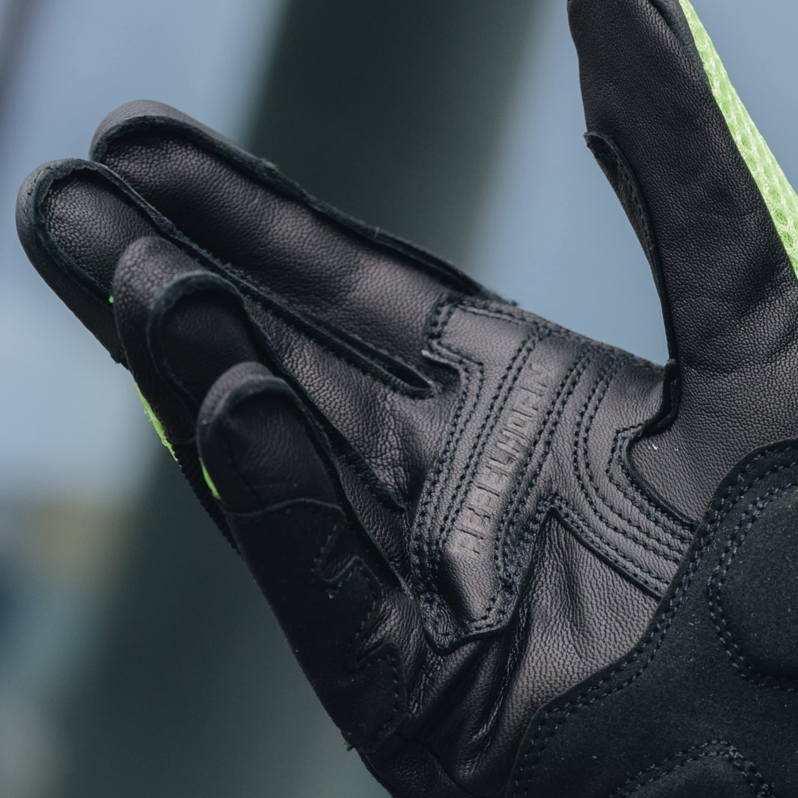 REBELHORN Gap III Motorradhandschuhe Herren | Ziegenleder | Knöchel Protektoren | Belüftung mit 3D-Polyester-Mesh-Einsätzen | Größe bis 5XL
