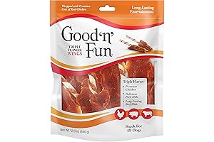 Good'N'Fun Triple Flavor Chicken, Duck & Sweet Potato Wings Dog Chew, One Size