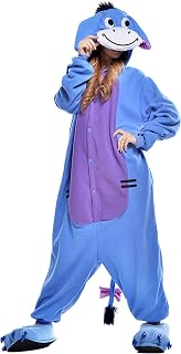 Eeyore Onesie Costume for Women Unisex Adult Men Animal Pajamas Halloween Christmas Party Kigurumi Blue Medium