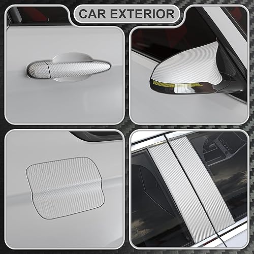 Miniatura 2 de Lypumso Envoltura de vinilo de fibra de carbono 3D, rollo de película blanca para automóvil con tecnología de liberación de aire para uso de