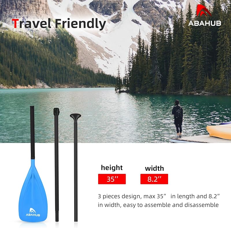 Abahub SUP evező 3 részes teleszkópos 173-213 cm alumínium fekete/kék/zöld - blue
